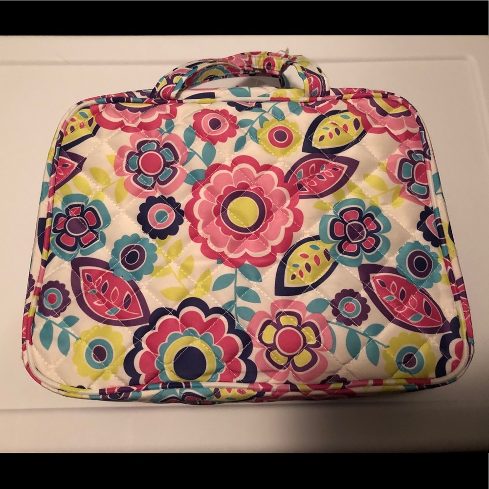 Flower power quilted makeup travel overnight bag
